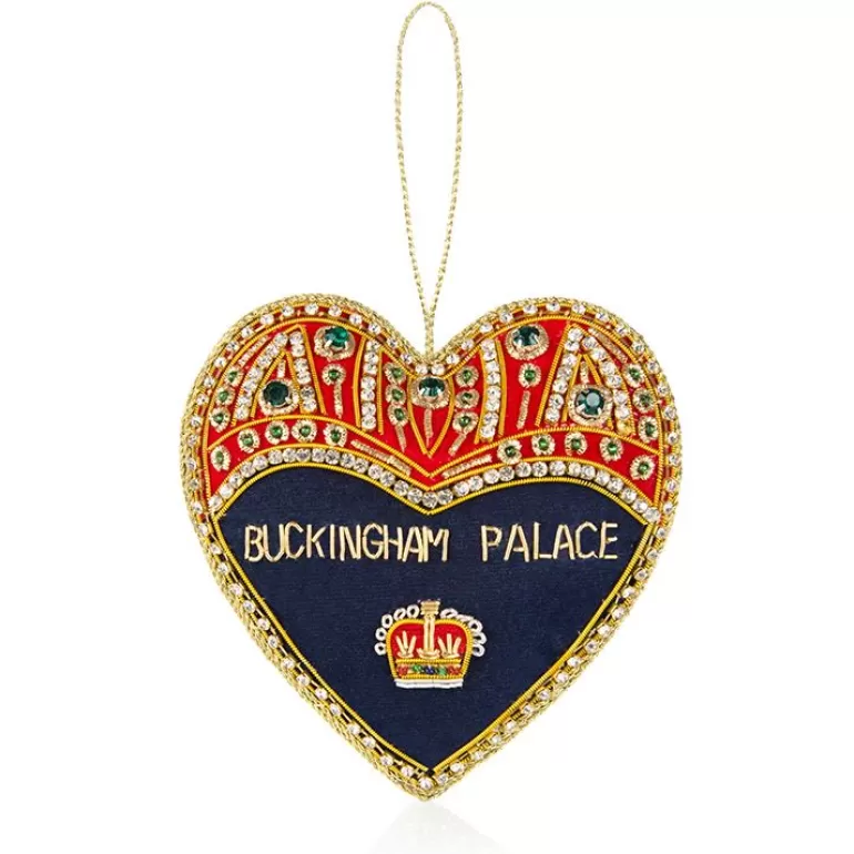 Royal Collection Shop Buckingham Palace Navy And Red Heart Decoration | Decorations