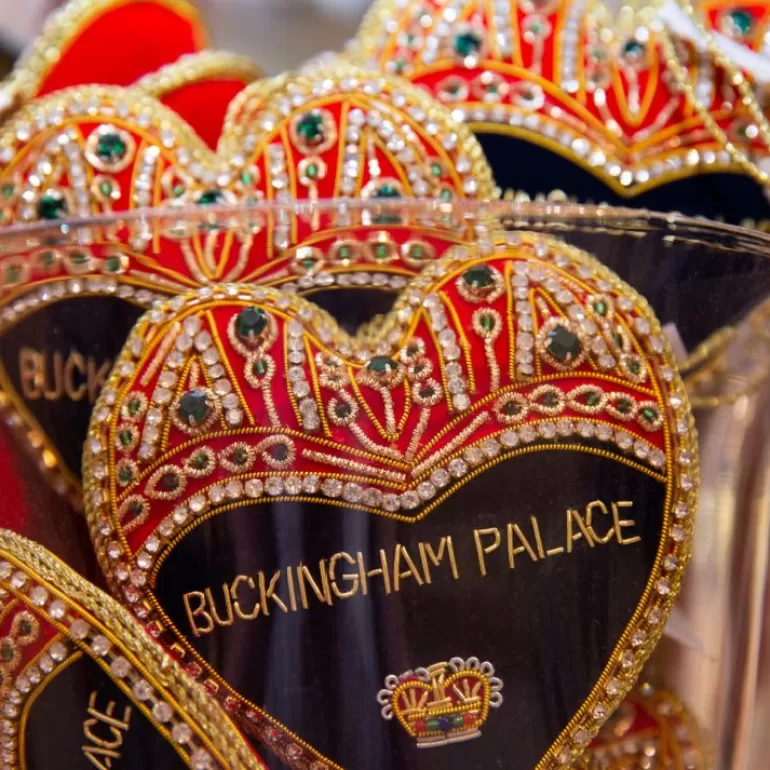 Royal Collection Shop Buckingham Palace Navy And Red Heart Decoration | Decorations