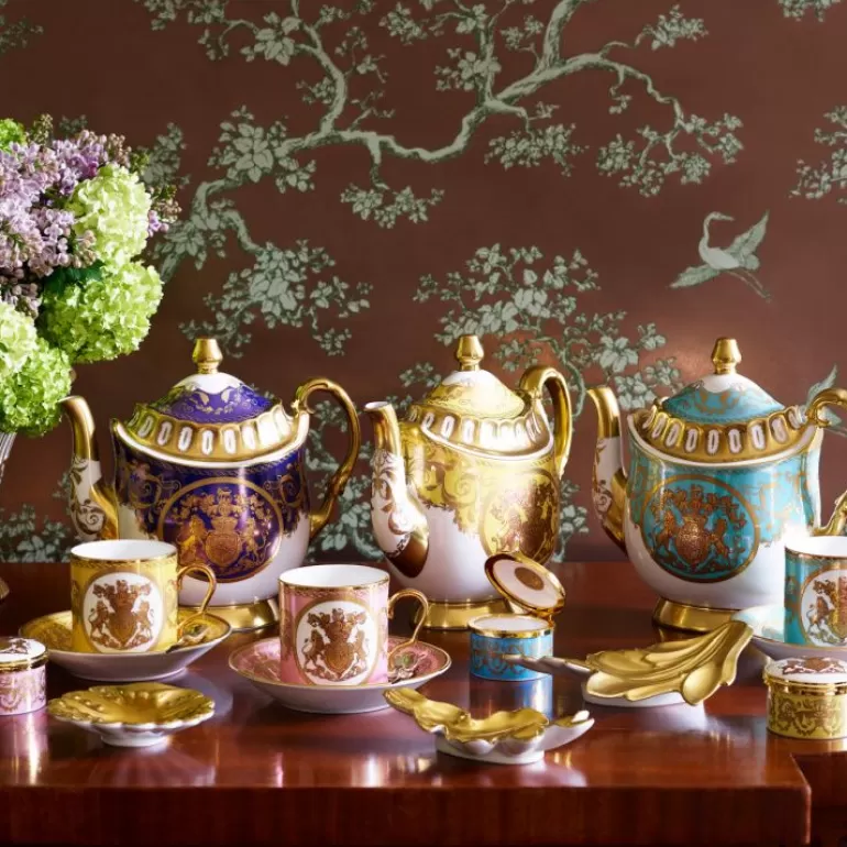 Royal Collection Shop Special Edition Lustre Turquoise And Yellow Coffee Cup And Saucer | Cups & Saucers